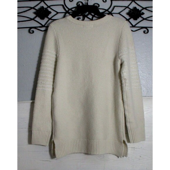 Liz Claiborne Pullover Sweater Size M Ivory Long Sleeve - Picture 2 of 5